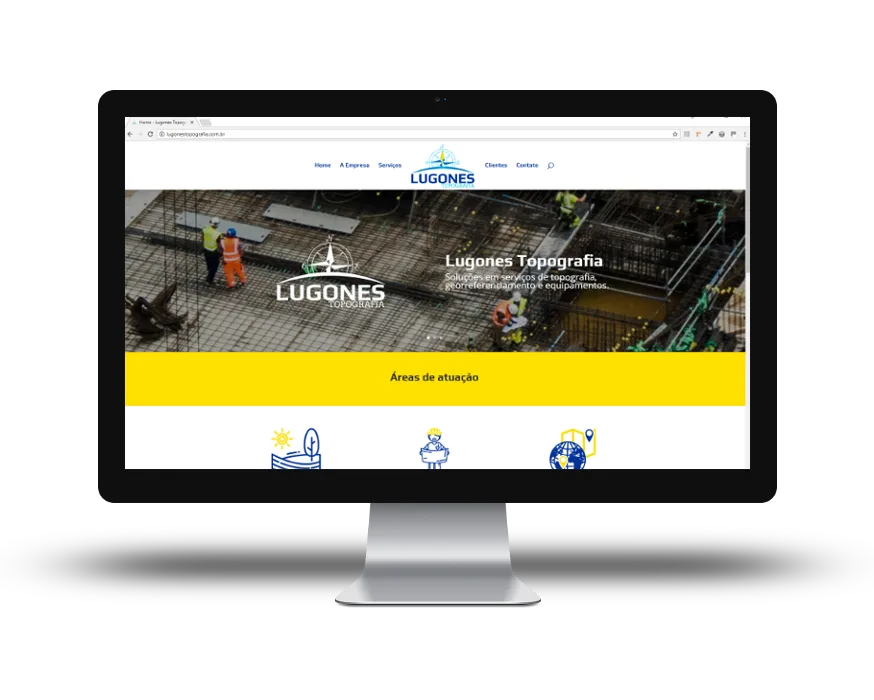 Projeto Lugones Topografia: Web site e redesenho de logo